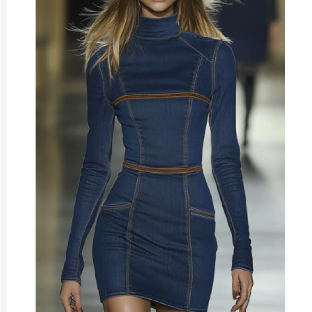 Blue Denim Mini Dress Size Small- NWOT